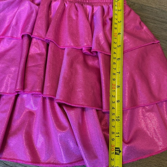 Sparkling Pink Layered Kids Skirt - Picture 4 of 6